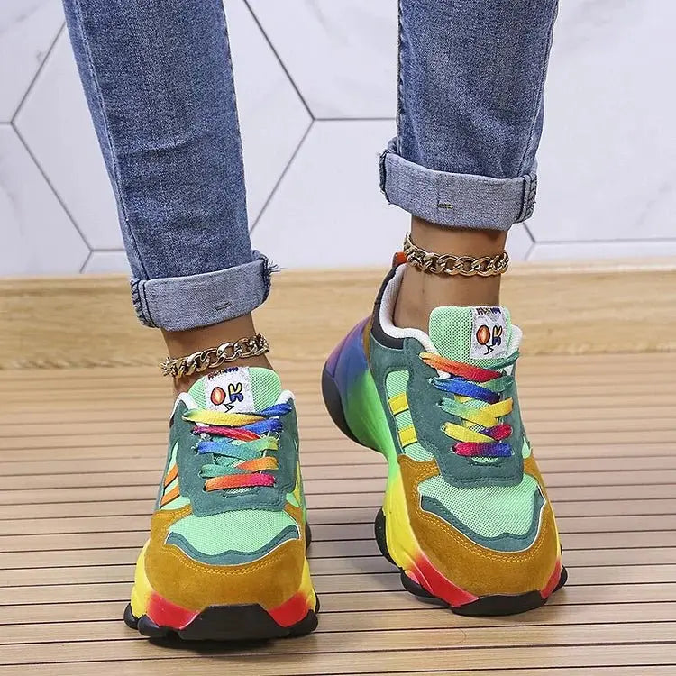 Orthopädische Damen-Sneaker in Regenbogenfarben – leicht und bequem