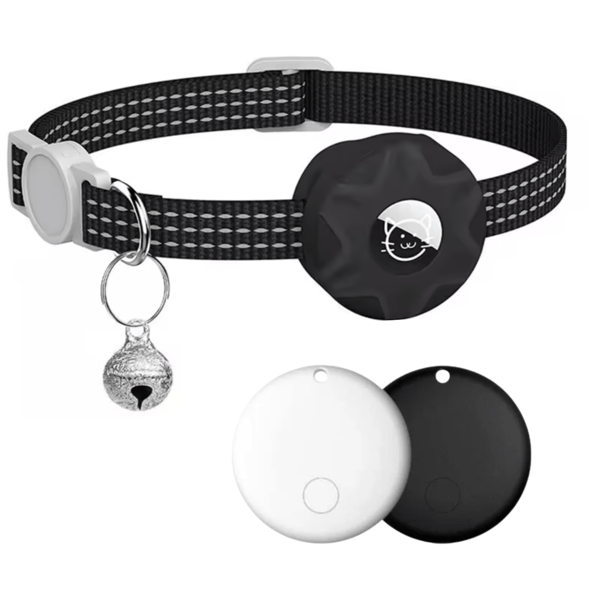 Smarter Haustier-Tracker mit reflektierendem Halsband für Hunde und Katzen – Bluetooth-Tracker mit Alarmfunktion