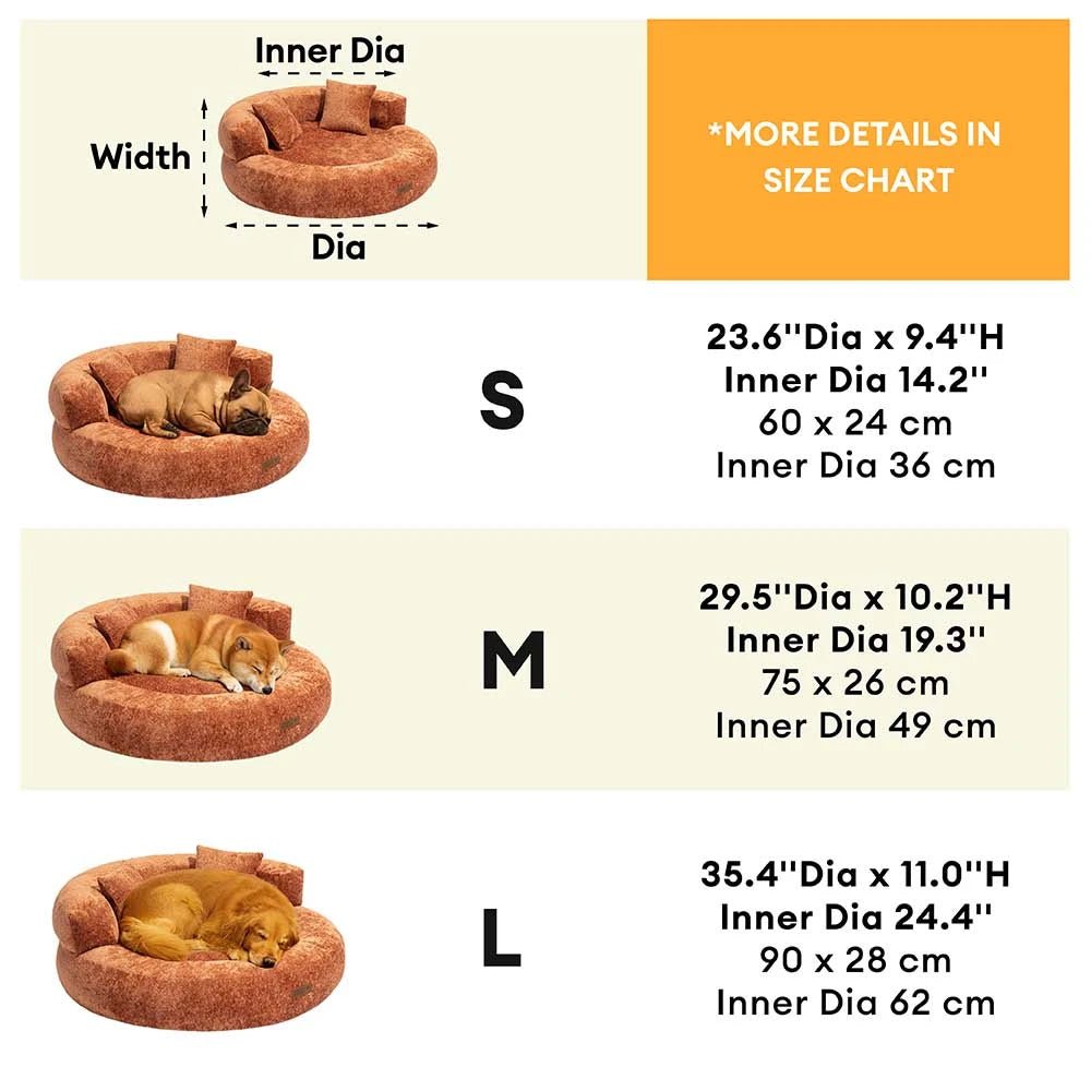 Orthopädisches Donut-Hundebett aus Diamantsamt für maximalen Komfort
