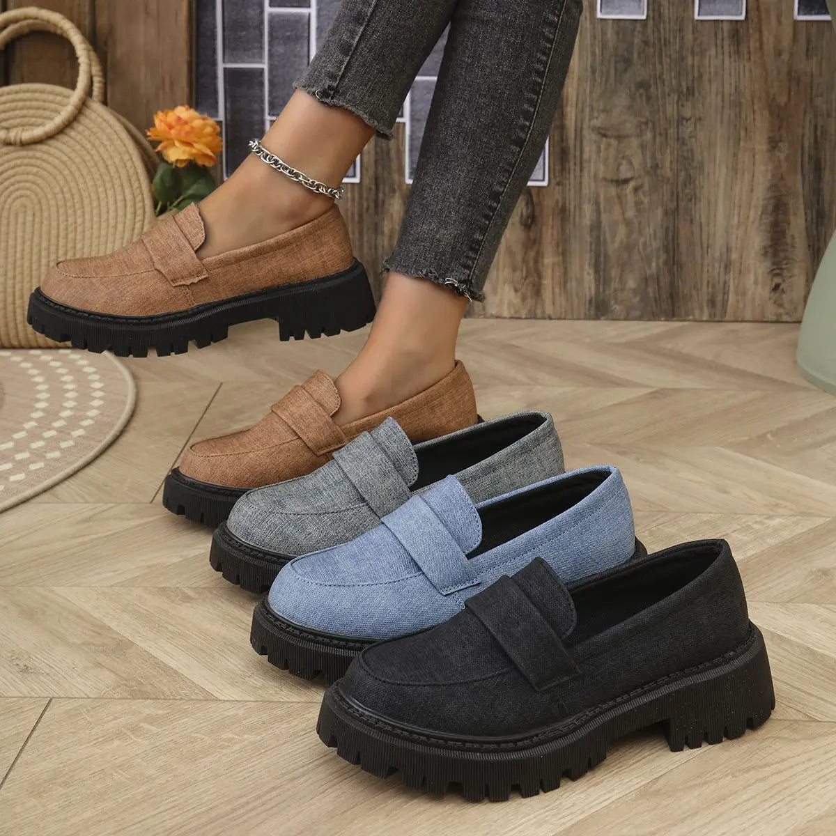 Plateau-Loafer-Schuhe