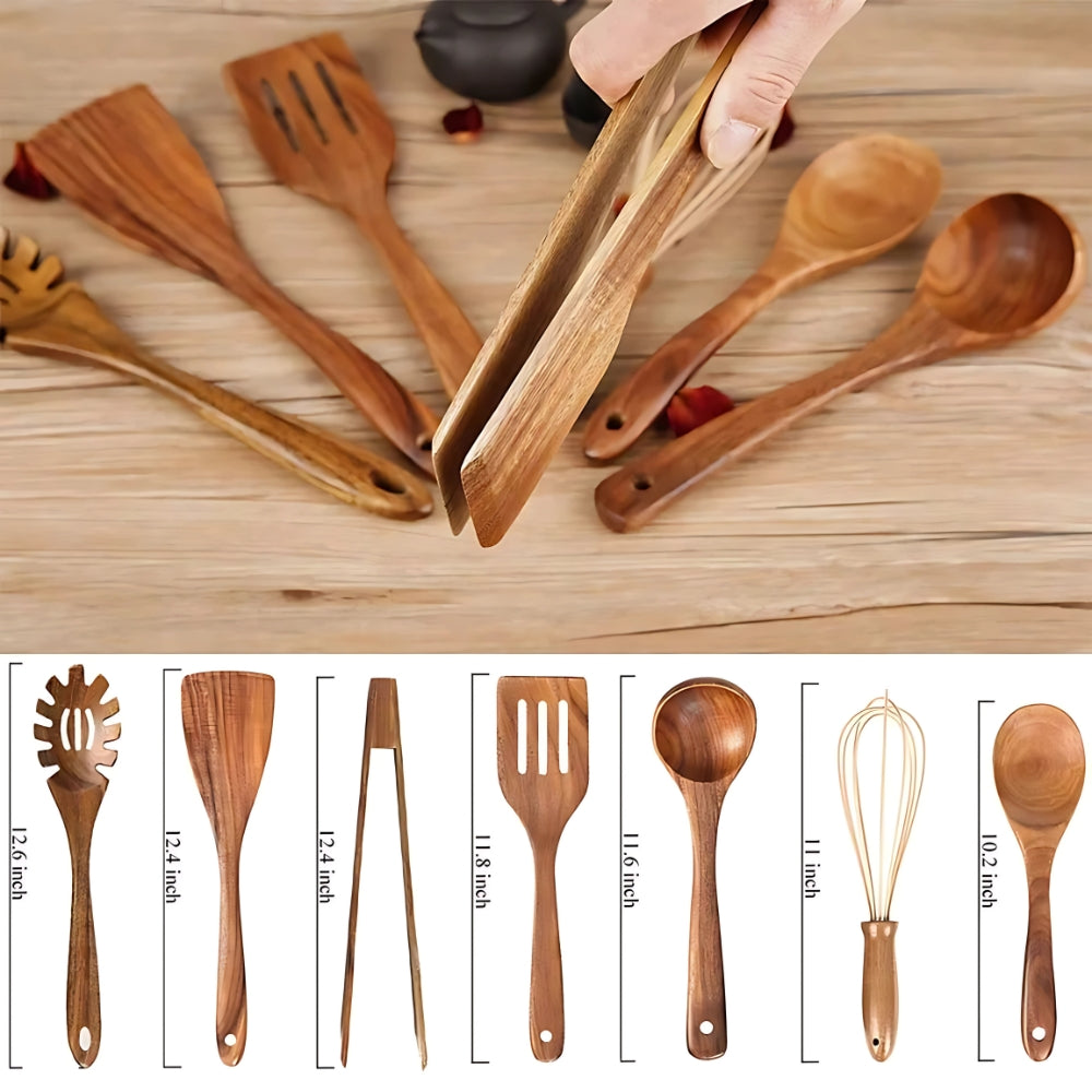 Premium Küchenhelfer aus Holz | 7-teiliges Set