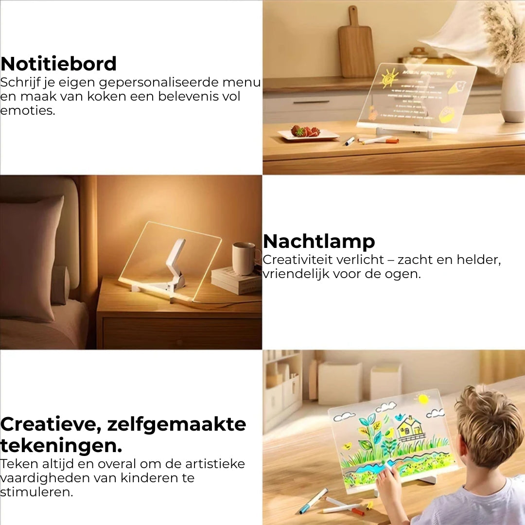 Zeichentablett - LED-Zeichentafel mit leuchtenden Filzstiften