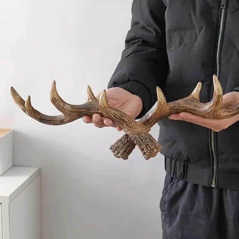Rustikaler Vintage-Geweih-Wandhaken und Garderobe