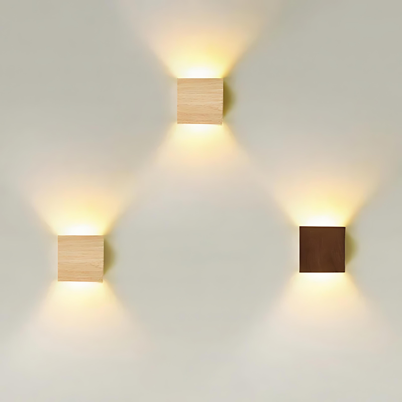 LED-Wandlampe im skandinavischen Stil aus Naturholz – minimalistische Wandleuchte für Schlafzimmer und Wohnzimmer