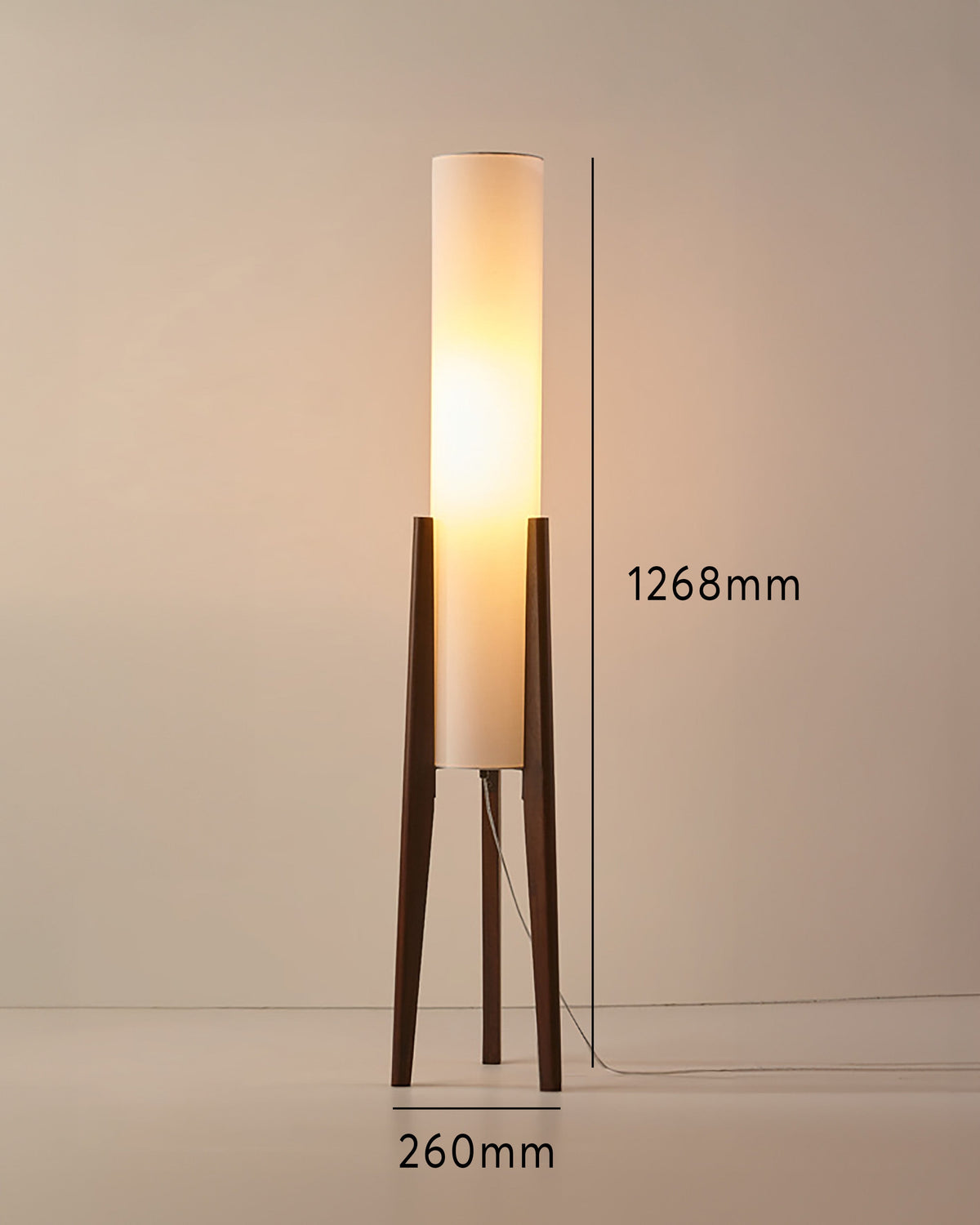 Stehleuchte aus Walnussholz im modernen Retro-Design - Kunstlampe