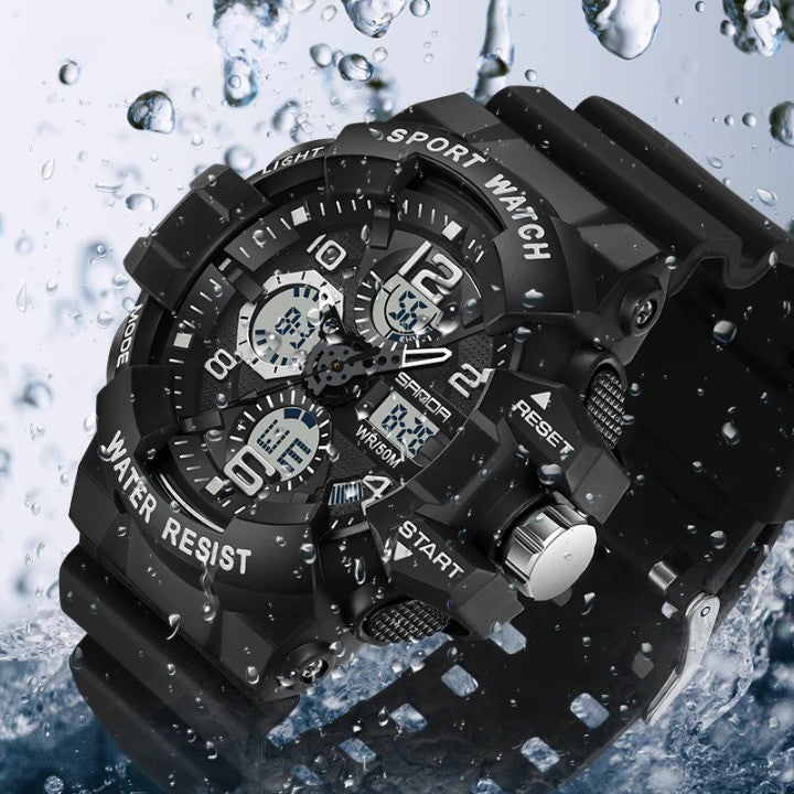 Strapazierfähige militärische wasserdichte Digitalarmbanduhr