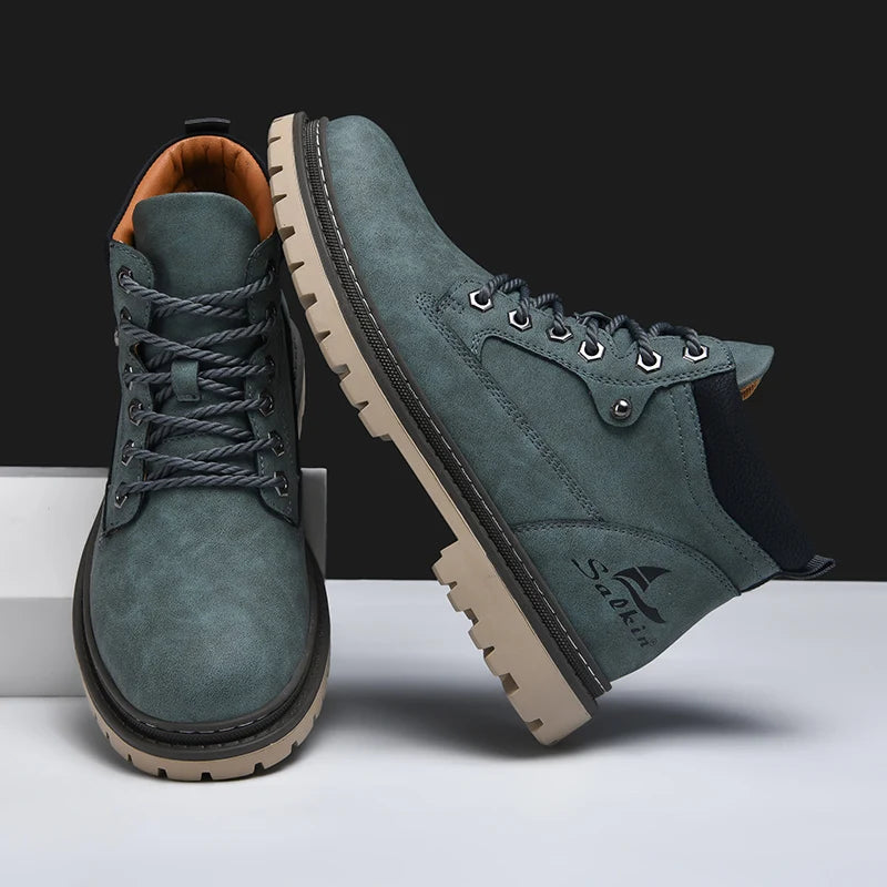 Winter-Herrenstiefel | Leder-Wanderstiefel für winterliche Bedingungen