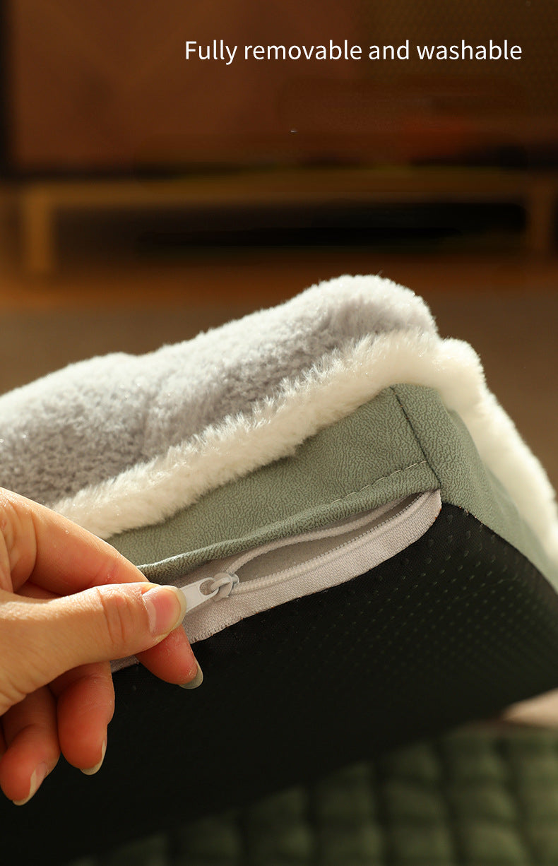 Winter-Plüsch-Hundebett und Matratze – Warmes Hundesofa für kleine und mittelgrosse Hunde