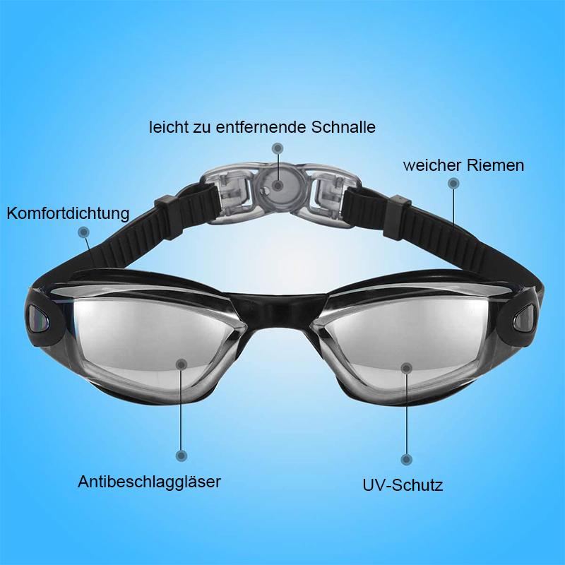 Triathlon-Schwimmbrille mit UV-Schutz, beschlagfrei und auslaufsicher