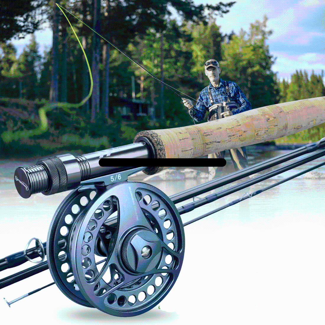 Ultraleichte Fliegenrute und Fliegenrolle Set für Angler