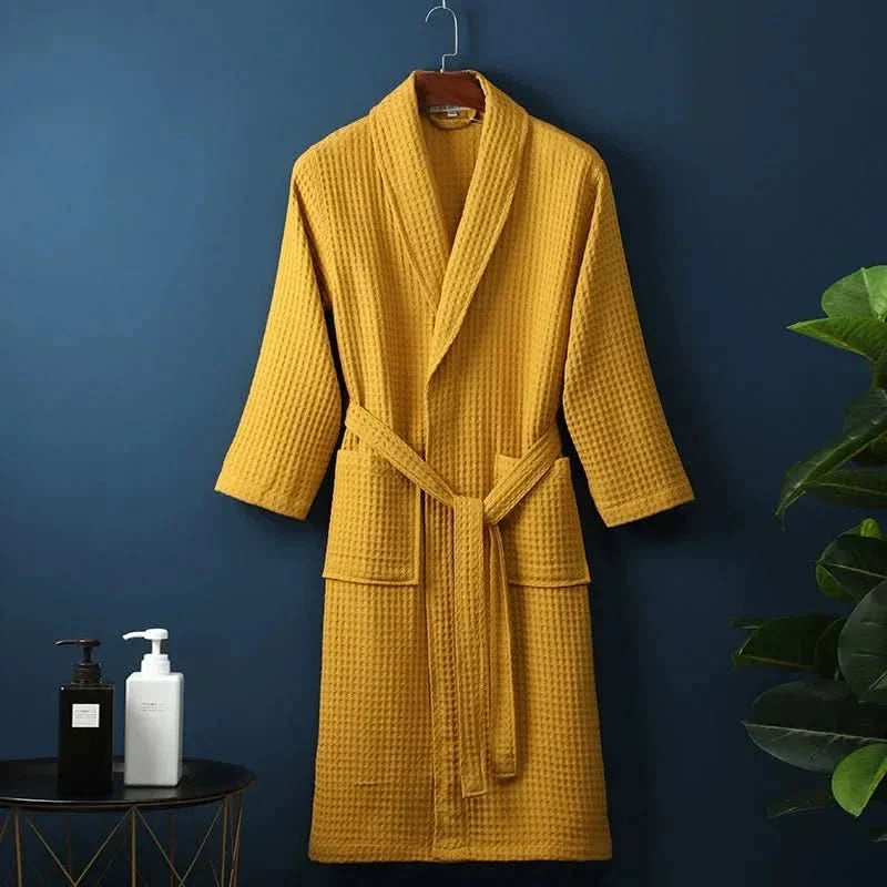 Unisex Waffelpikee-Bademantel – Leicht und atmungsaktiv