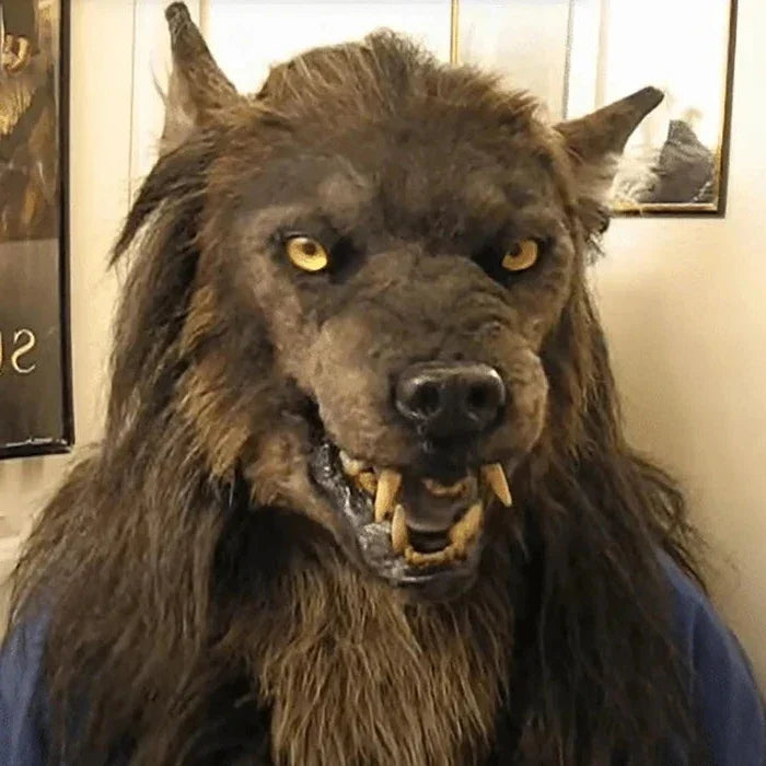 Unisex gruselige Wolfsmaske – Realistisches Kostüm für Halloween und Cosplay