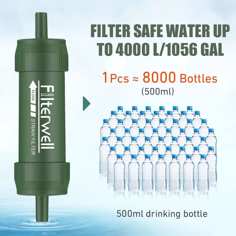 Unisex tragbarer Mini-Wasserfilter-Trinkhalm für Outdoor-Abenteuer