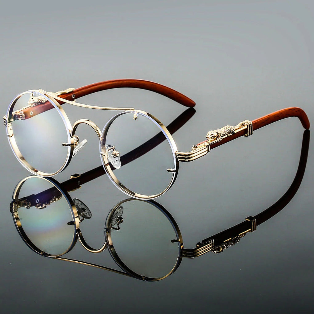 Unisex runde Sonnenbrille mit Doppelsteg und Verlaufsgläsern