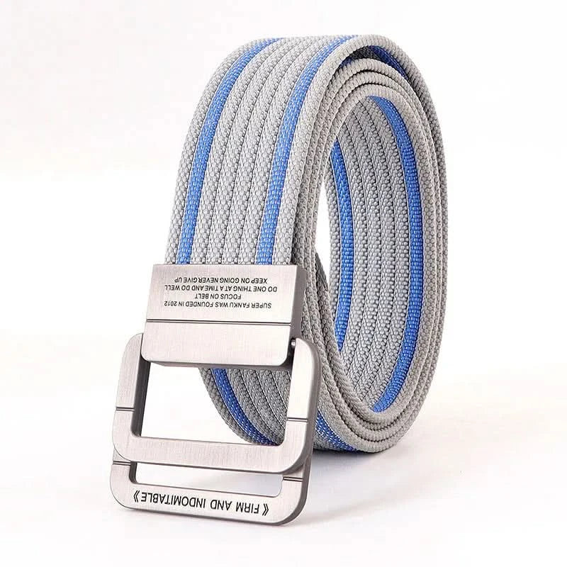 Unisex Stoffgürtel – mit Doppel-D-Ring-Metallschnalle, verstellbar