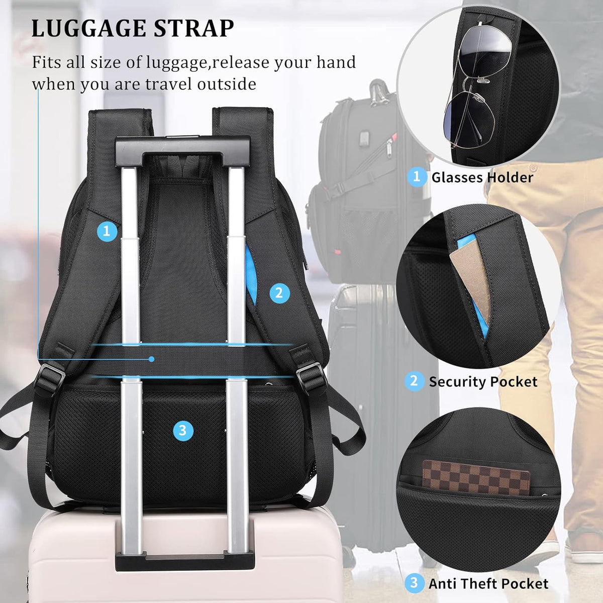 Unisex wasserdichter extra grosser 50 l Reiserucksack für Laptop