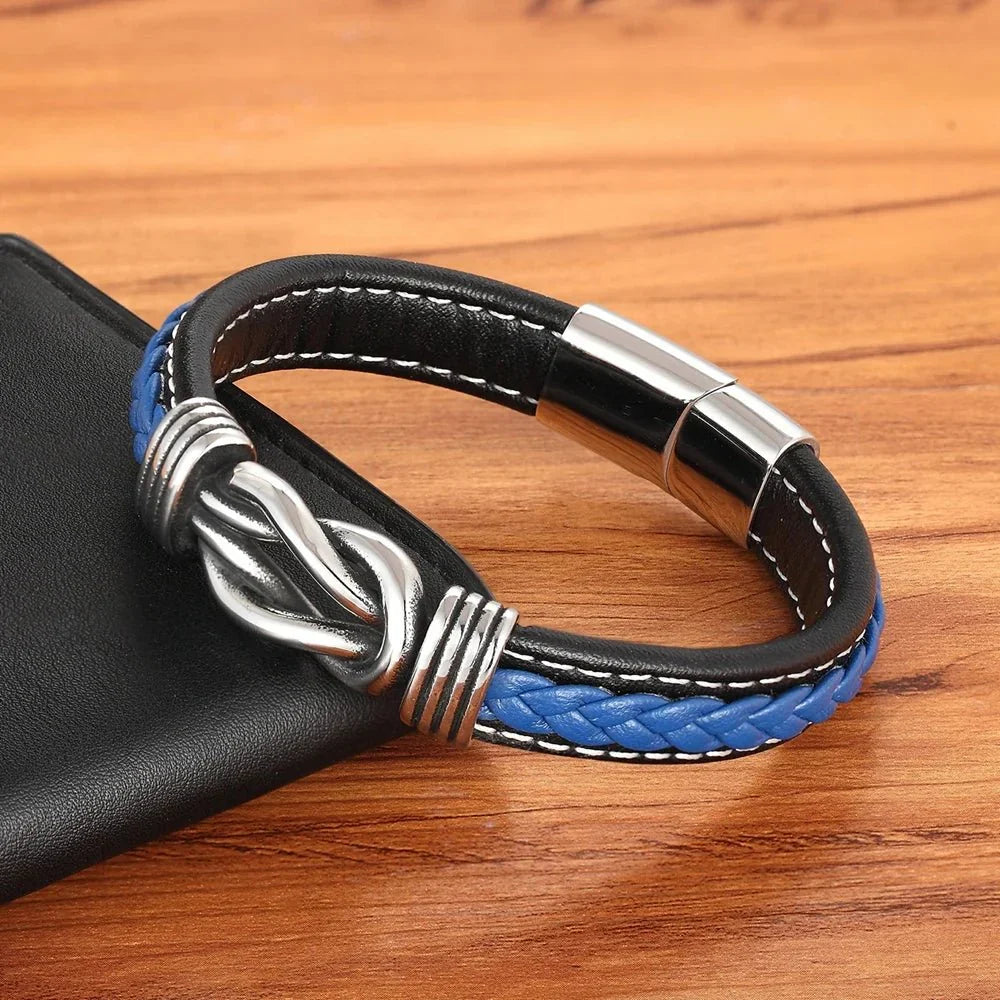 Unisex Lederarmband mit ewigem Liebesknoten
