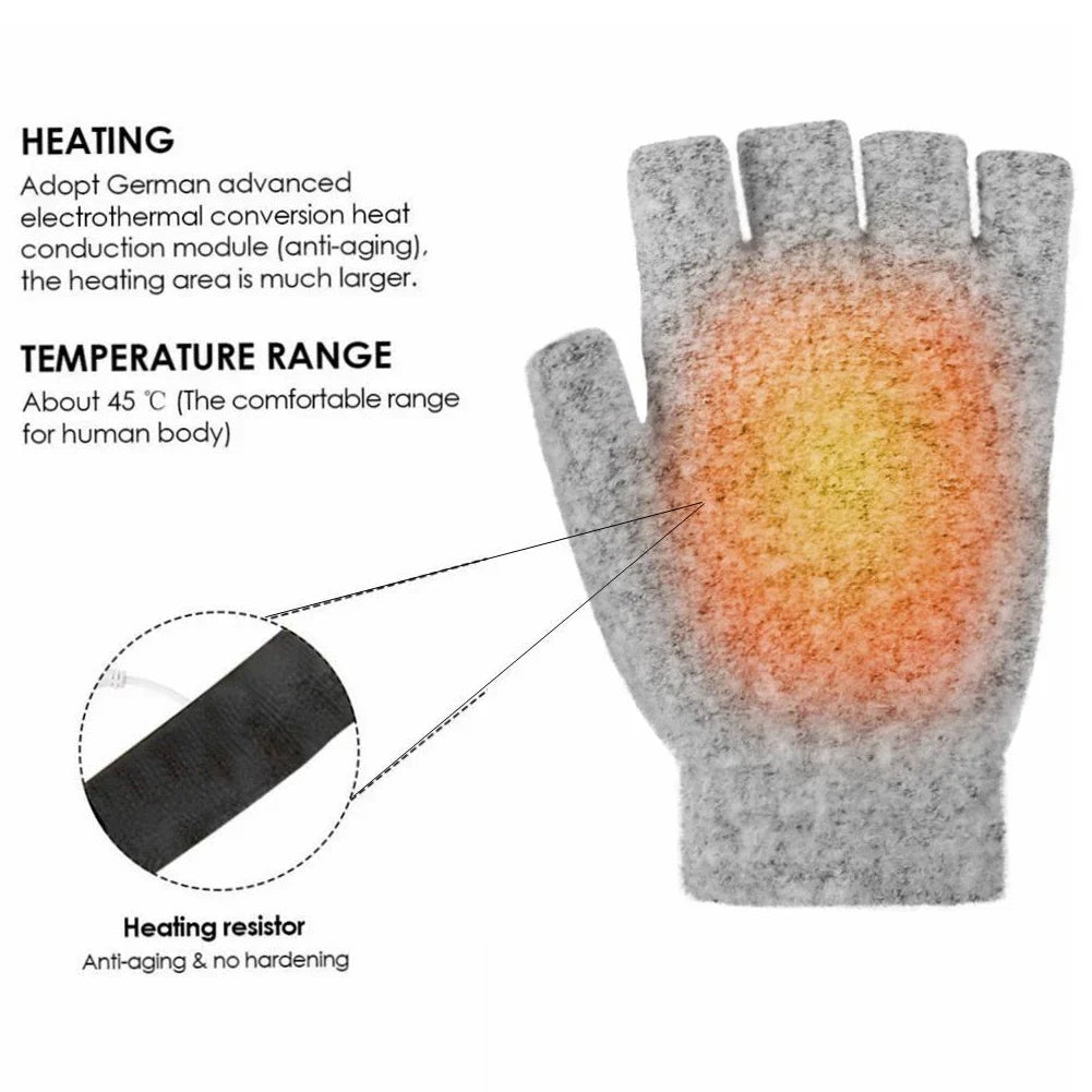 Über USB aufladbare beheizbare Handschuhe mit Wellenmuster