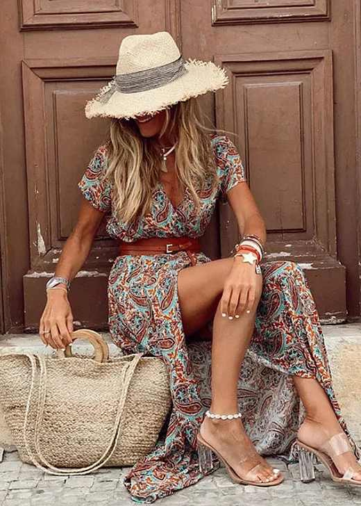 Geblümtes Sommer-Maxikleid für Damen