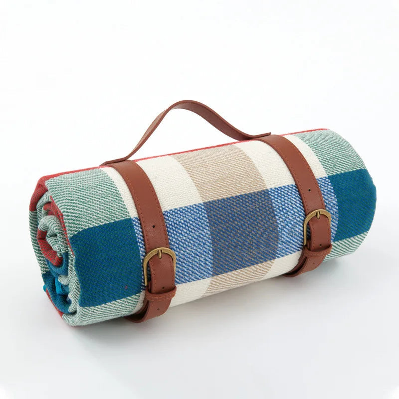 Wasserdichte Picknickdecke mit Leder-Tragegurt