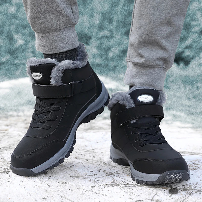 Warme, wasserdichte und gefütterte Herren-Winterstiefel