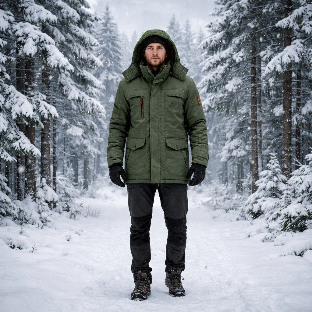 Wattierter Parka für Wärme und Schutz an kalten Tagen