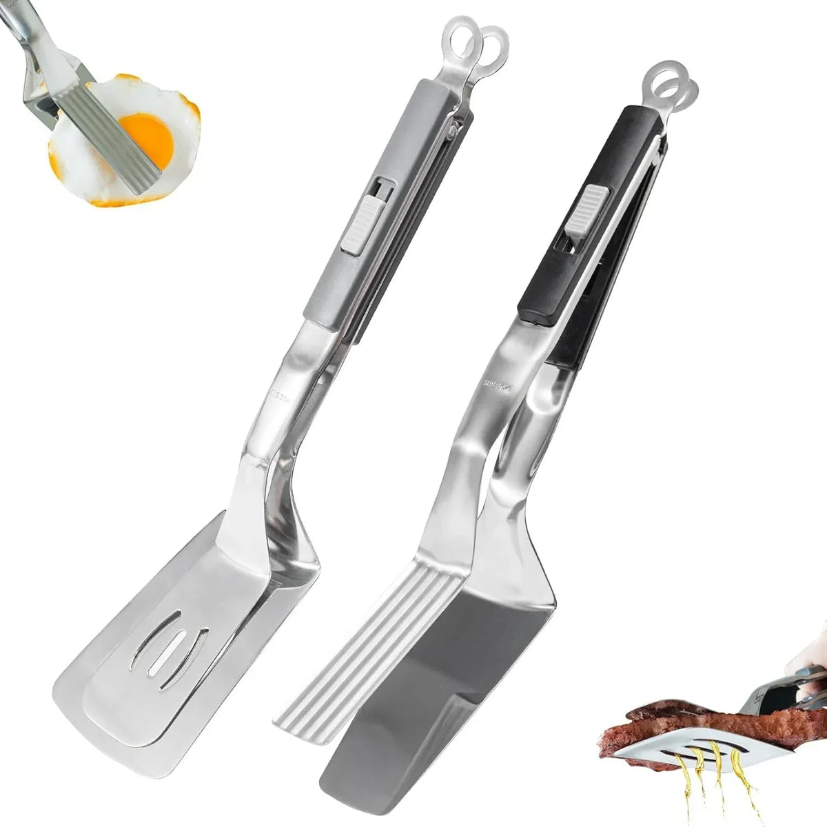 2-in-1 Grillzange – Zum Greifen und Wenden