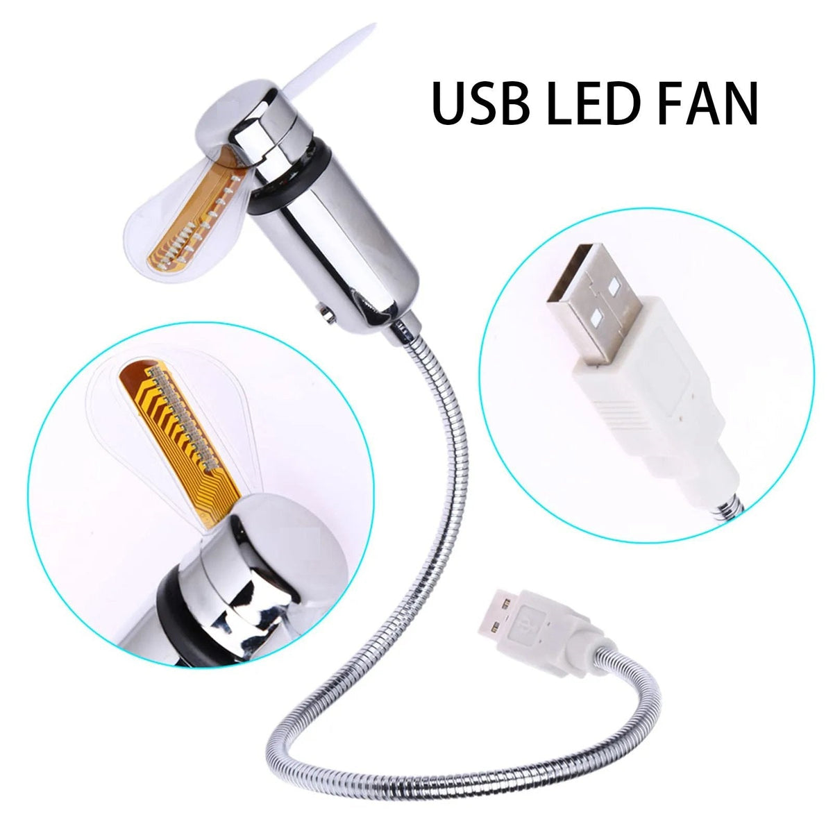2-in-1 USB-Ventilator mit LED-Uhrbeleuchtung