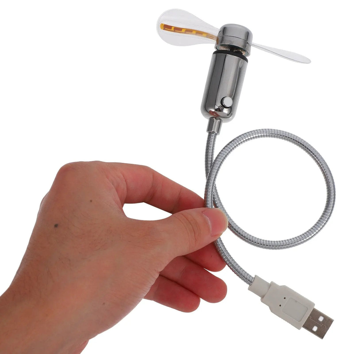 2-in-1 USB-Ventilator mit LED-Uhrbeleuchtung