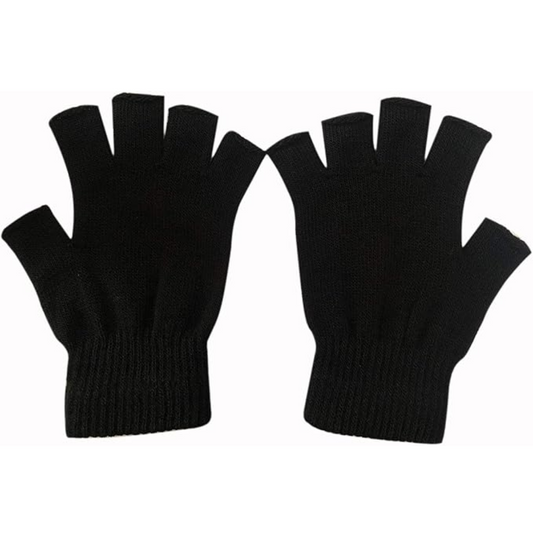 2 Paar gestrickte fingerlose Winterhandschuhe