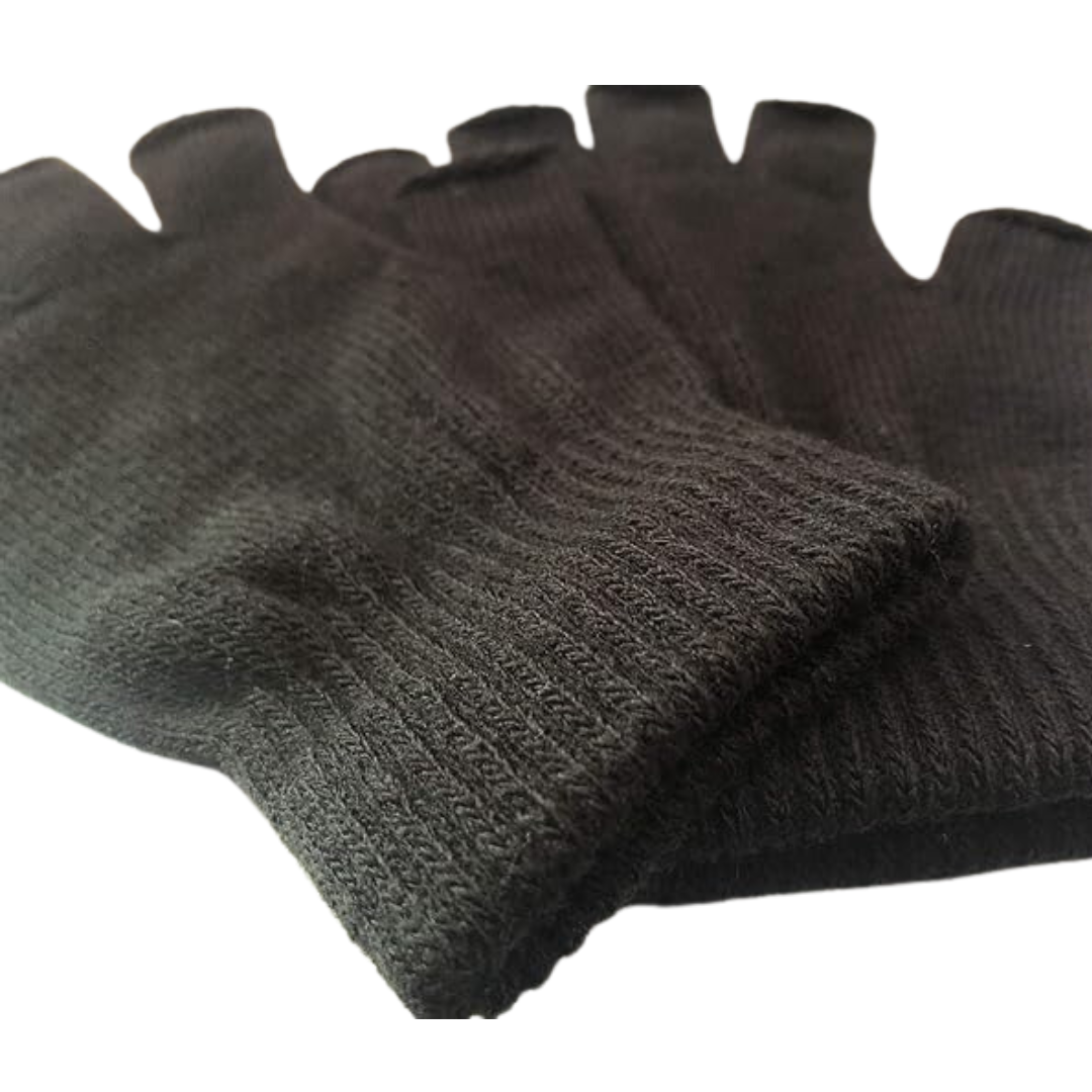 2 Paar gestrickte fingerlose Winterhandschuhe