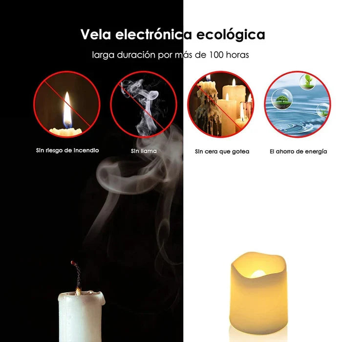 24-teiliges flammenloses LED-Kerzen-Set