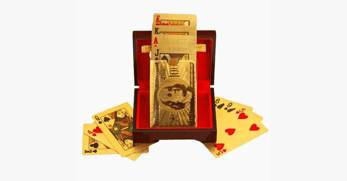 Mit 24 Karat Gold beschichtete Spielkarten mit optionaler Box