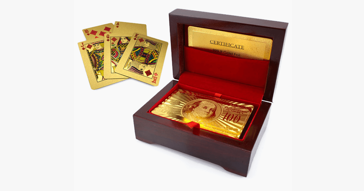 Mit 24 Karat Gold beschichtete Spielkarten mit optionaler Box