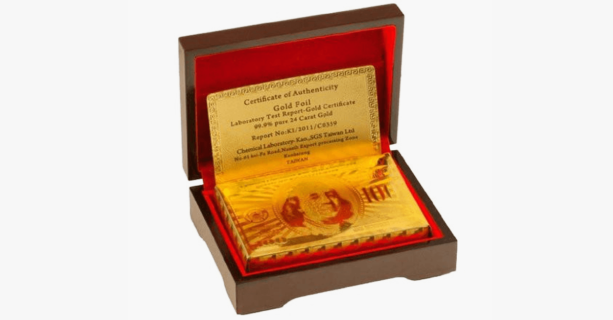 Mit 24 Karat Gold beschichtete Spielkarten mit optionaler Box