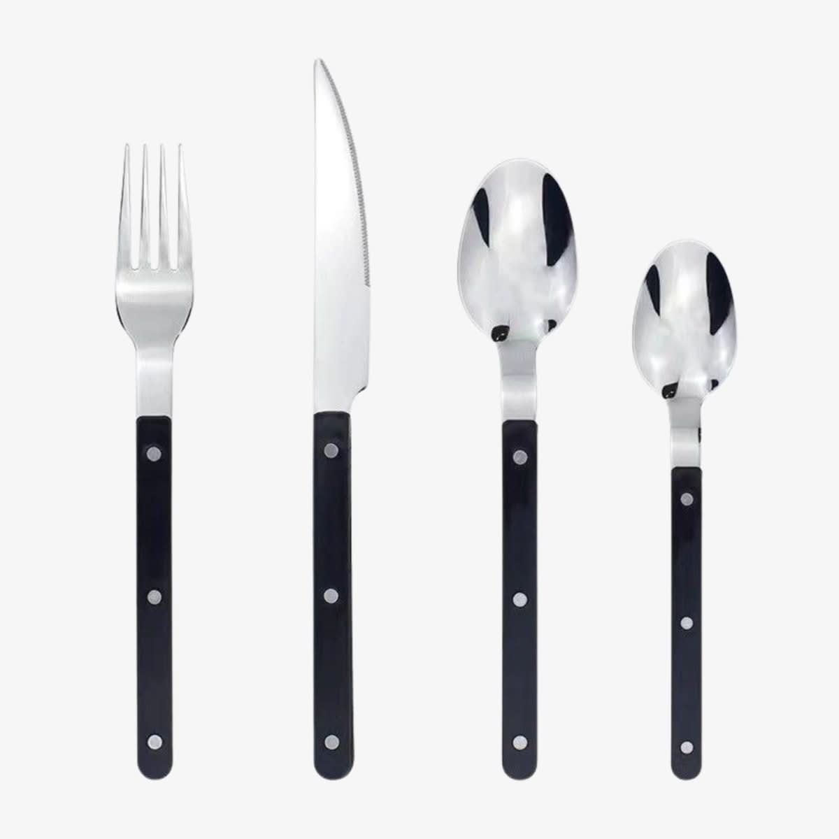24-teiliges Besteckset aus Edelstahl mit Gravur