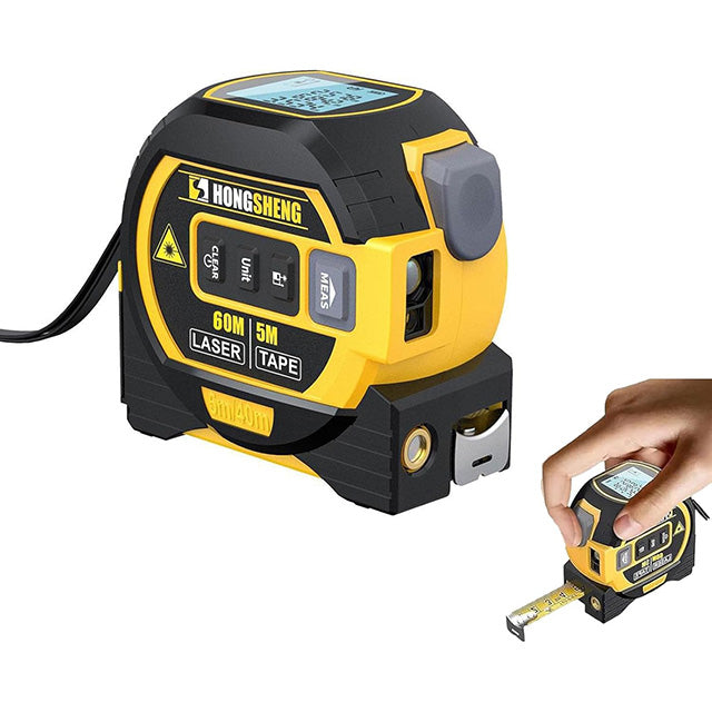 3-in-1 digitales Laser-Massband mit 60 m Entfernungsmesser