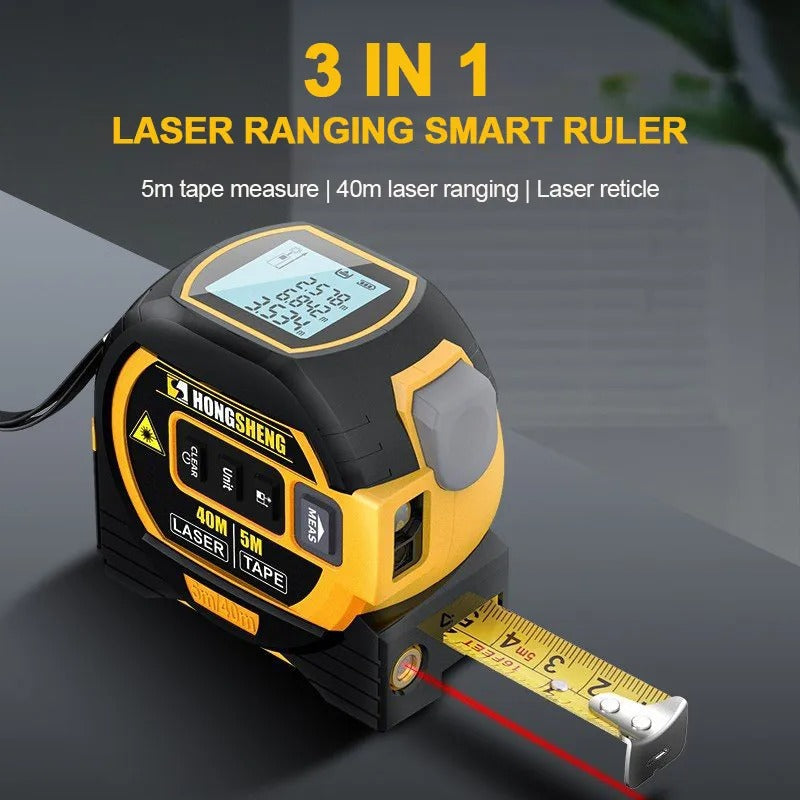 3-in-1 digitales Laser-Massband mit 60 m Entfernungsmesser