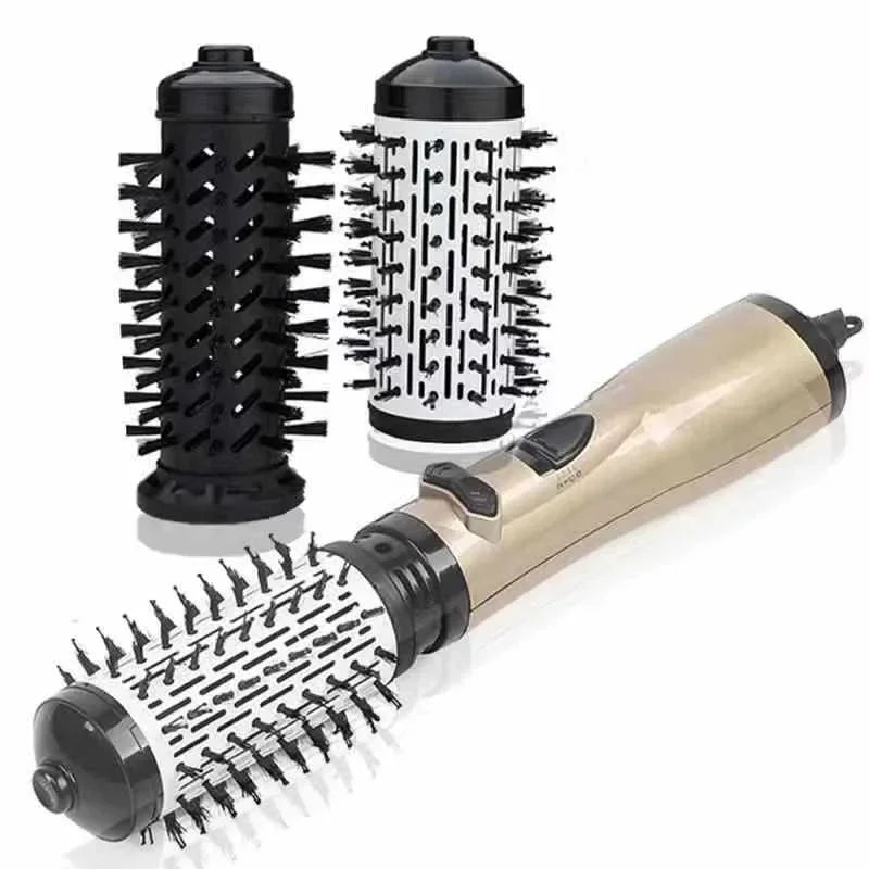 3-in-1 Haartrockner und Haarstyler mit Rotationsfunktion und Temperaturregelung für einfaches Locken und Wellen