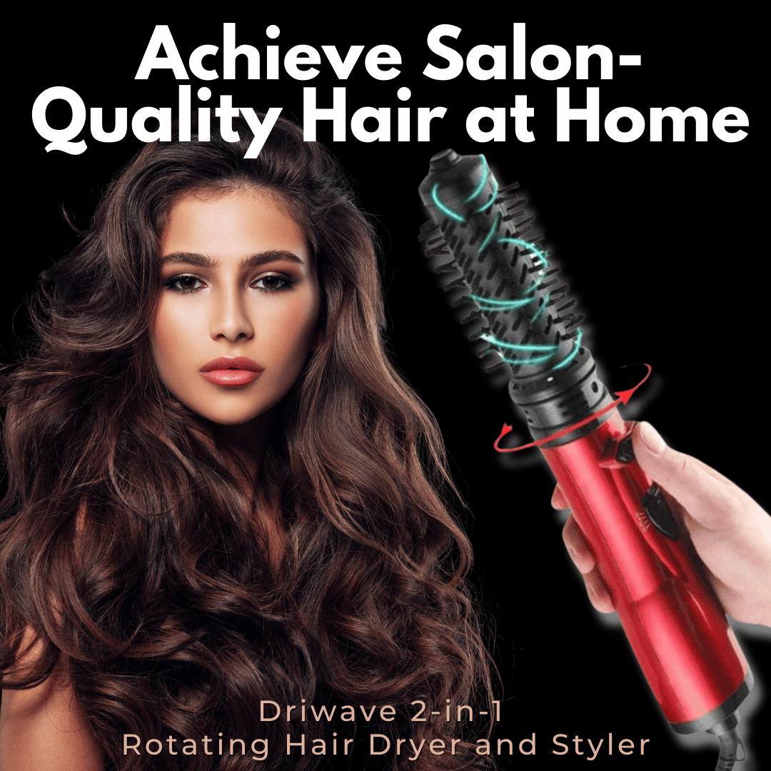 3-in-1 Haartrockner und Haarstyler mit Rotationsfunktion und Temperaturregelung für einfaches Locken und Wellen
