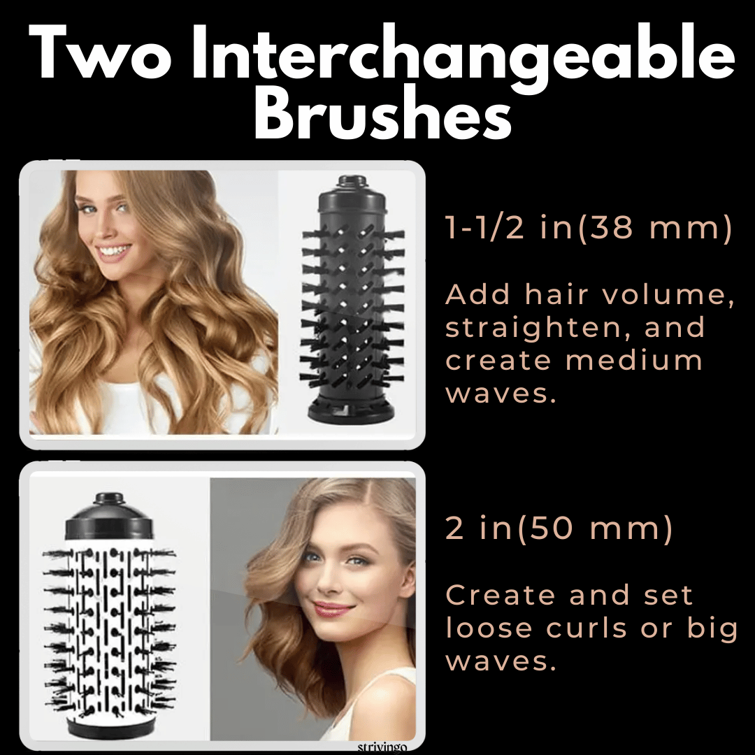 3-in-1 Haartrockner und Haarstyler mit Rotationsfunktion und Temperaturregelung für einfaches Locken und Wellen
