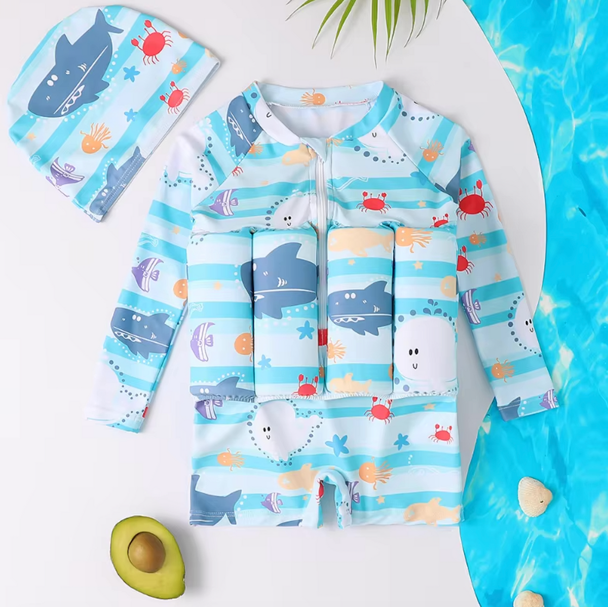 3-in-1 Schwimmweste – Schwimmhilfe mit LSF 50 UV-Schutz