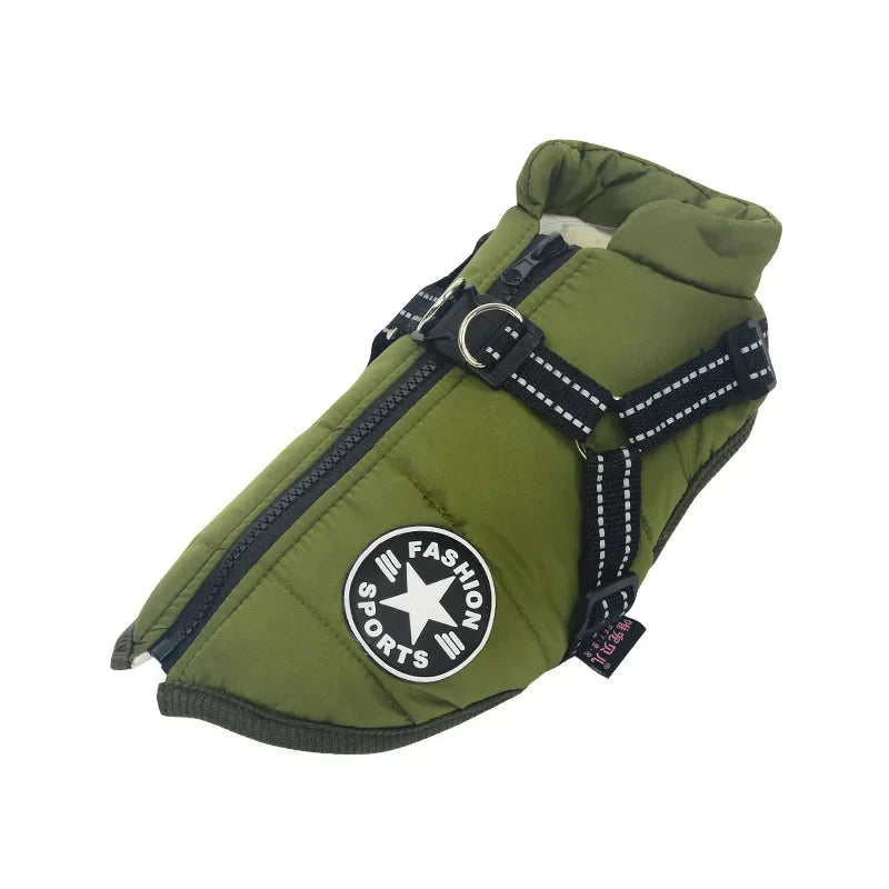 3-in-1 wasserdichte und winddichte Winter-Hundejacke