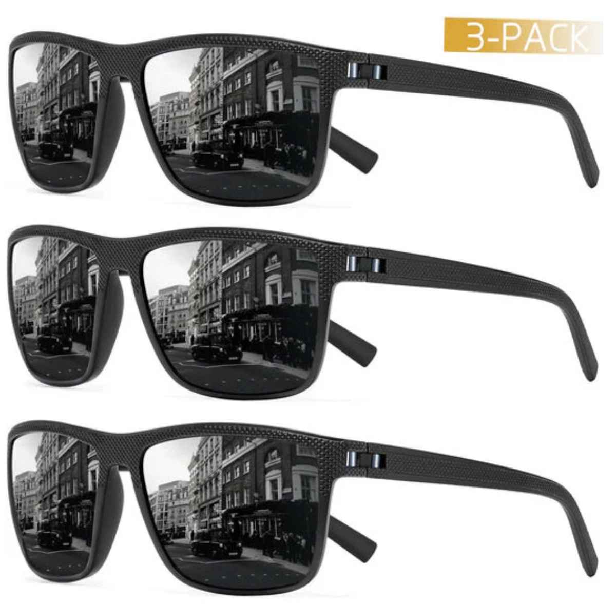 3-teiliges polarisiertes Sonnenbrillen-Set – UV400-Schutz und Komfort