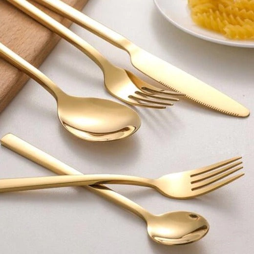 30-teiliges Premium-Besteckset | Edelstahl | Modernes Design | 6 Personen | Langlebig und spülmaschinenfest