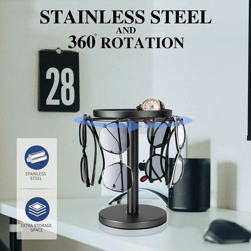 360° drehbarer Brillenständer – Eleganter Organizer für Brillen und Accessoires