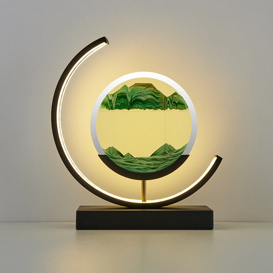 360 Grad drehbare Treibsand-Kunst-Tischlampe