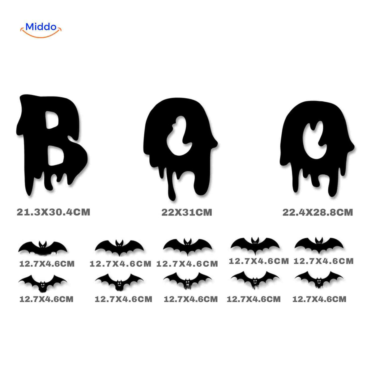 3D-Halloween-Dekoration, LED-Licht und Wandsticker