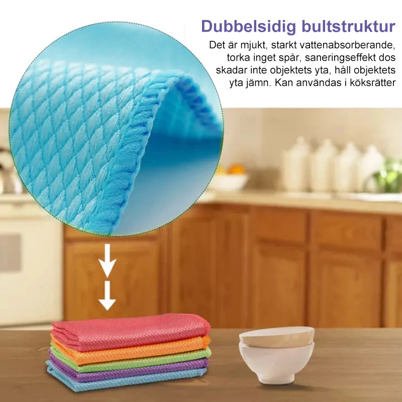 5-teiliges Mikrofaser-Wischtuch-Set für das Zuhause - effektive Reinigung