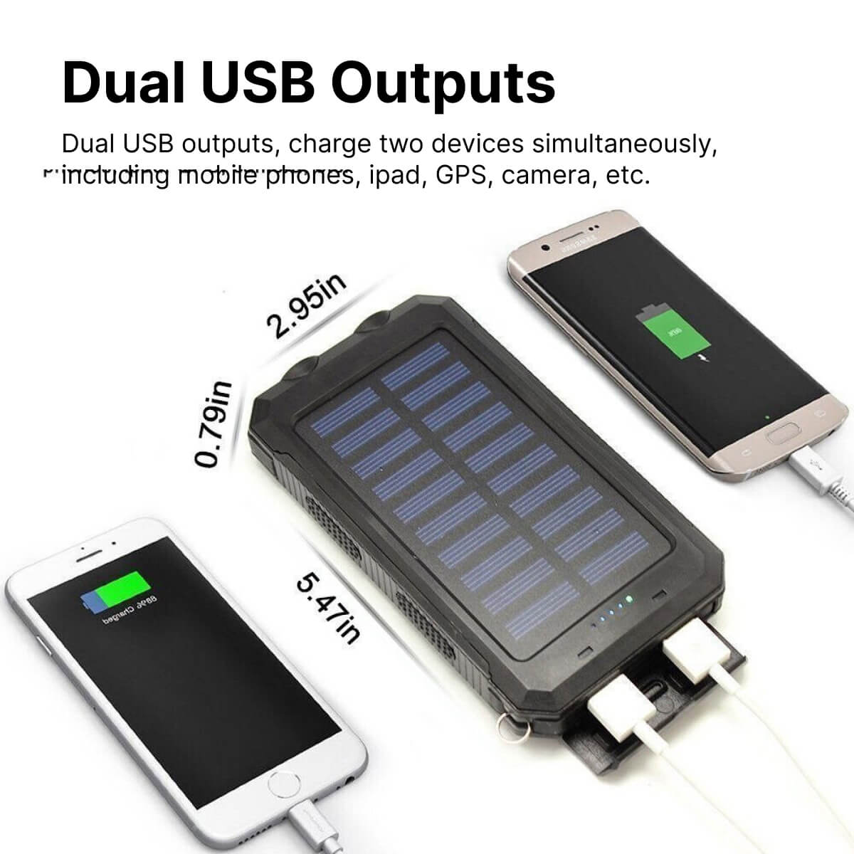 500000 mAh wasserdichte Solar-Powerbank - Doppel-USB